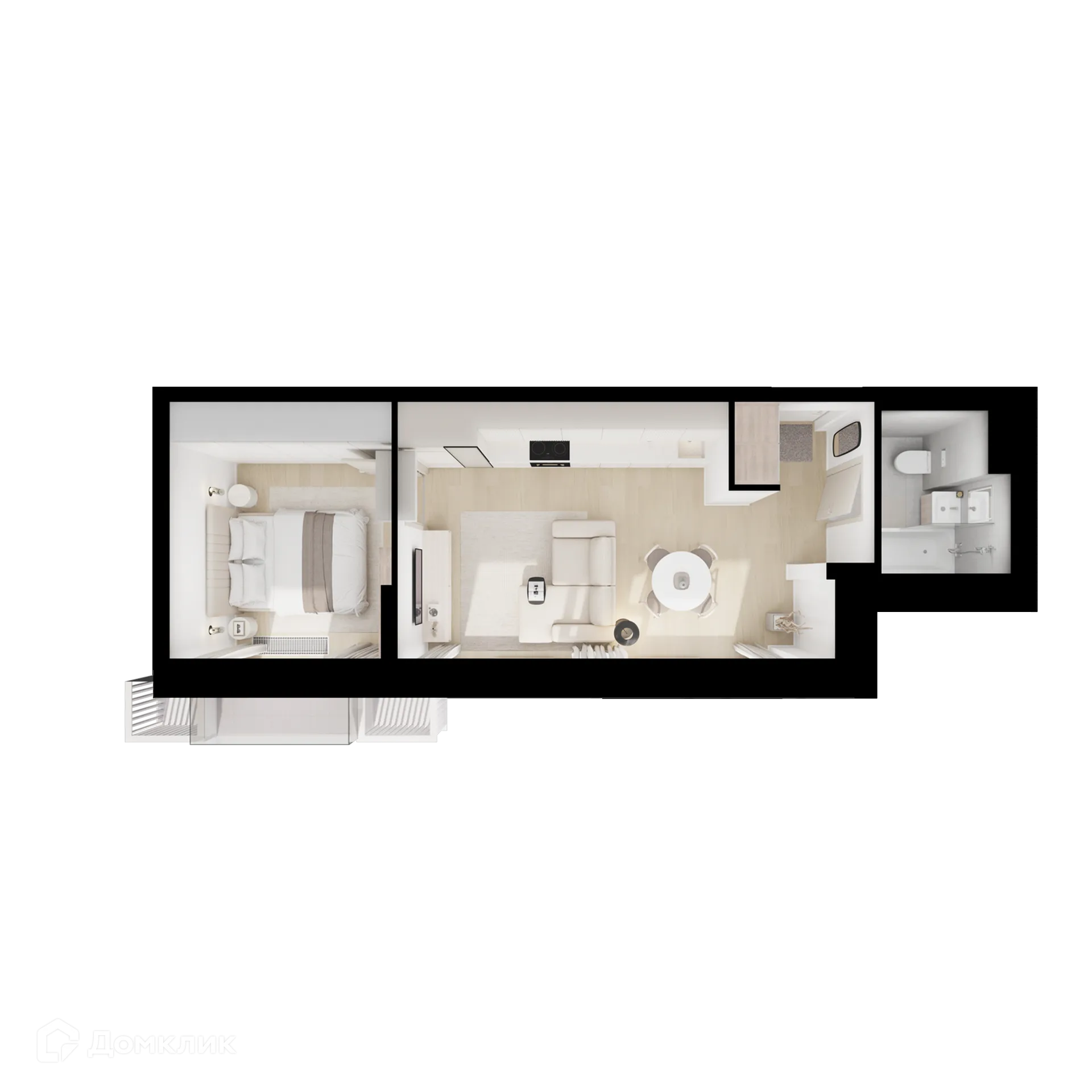 Планировка 1-комнатной квартиры 35.3 м² в ЖК Кавказский бульвар 51, г. Москва — фото 2