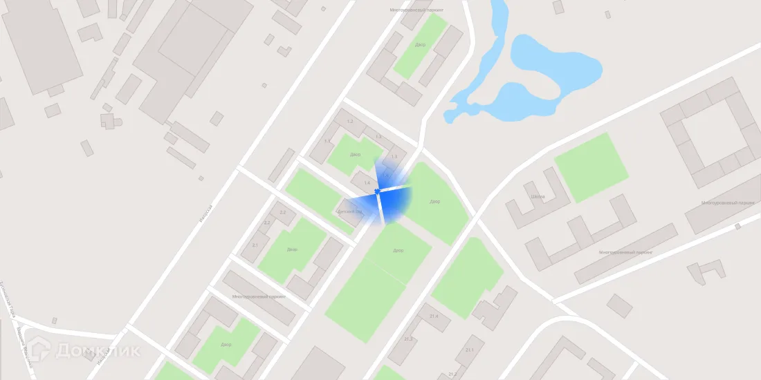 Планировка 2-комнатной квартиры 53.44 м² в ЖК Бусиновский парк, г. Москва — фото 4