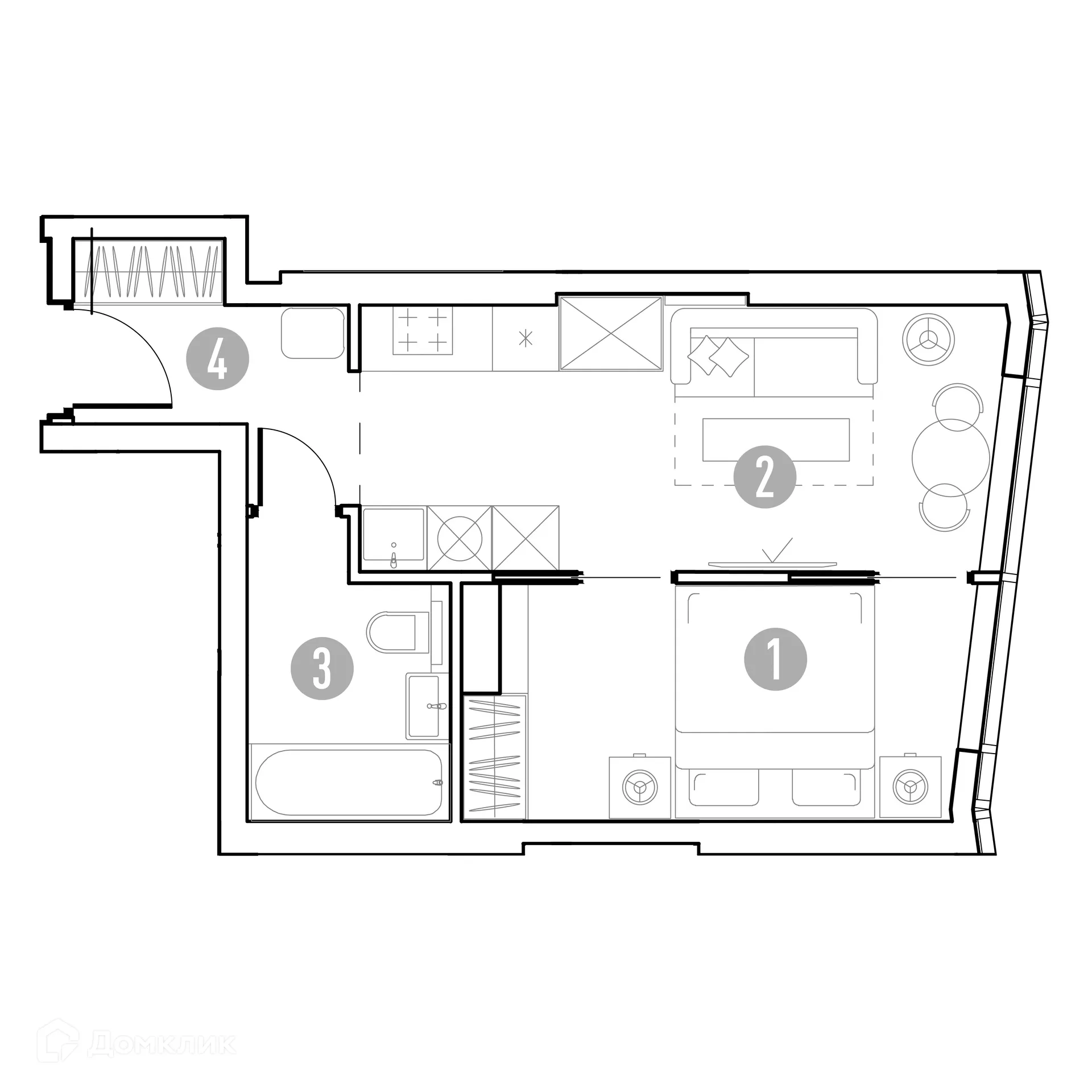 Планировка 1-комнатной квартиры 32.25 м² в УНО.Горбунова, г. Москва — фото 2