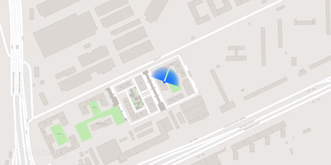 Планировка 2-комнатной квартиры 53.5 м² в ЖК Амурский парк, г. Москва — фото 3