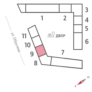 Планировка 2-комнатной квартиры 65.4 м² в ЖК Обручева 30, г. Москва — фото 3