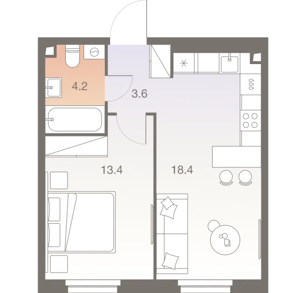 Планировка 2 комн. в ЖК Twelve  (Твелв )