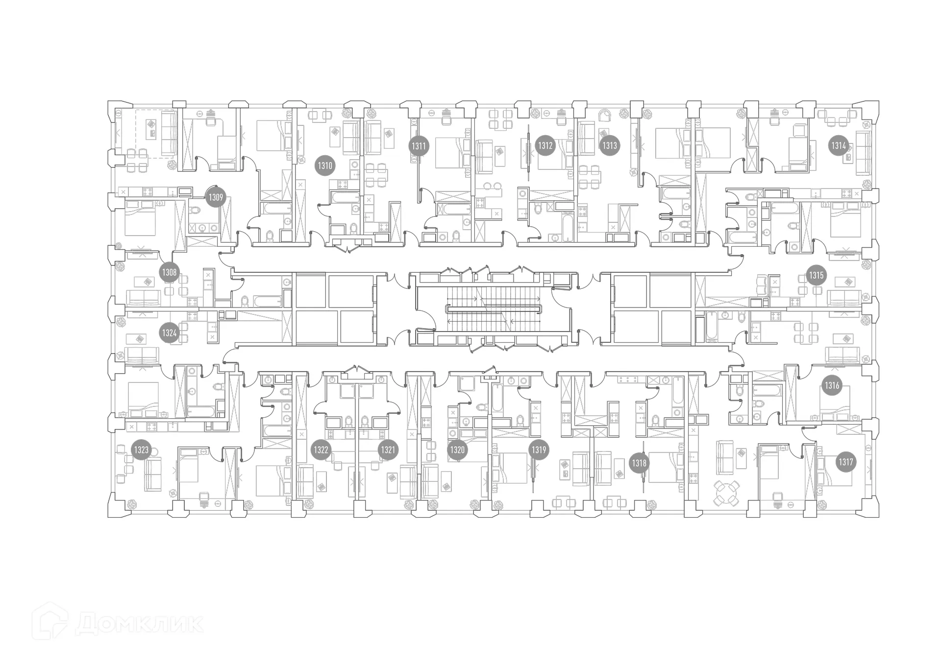 Планировка 2-комнатной квартиры 44.9 м² в ЖК "VERY (Вери)", г. Москва — фото 3