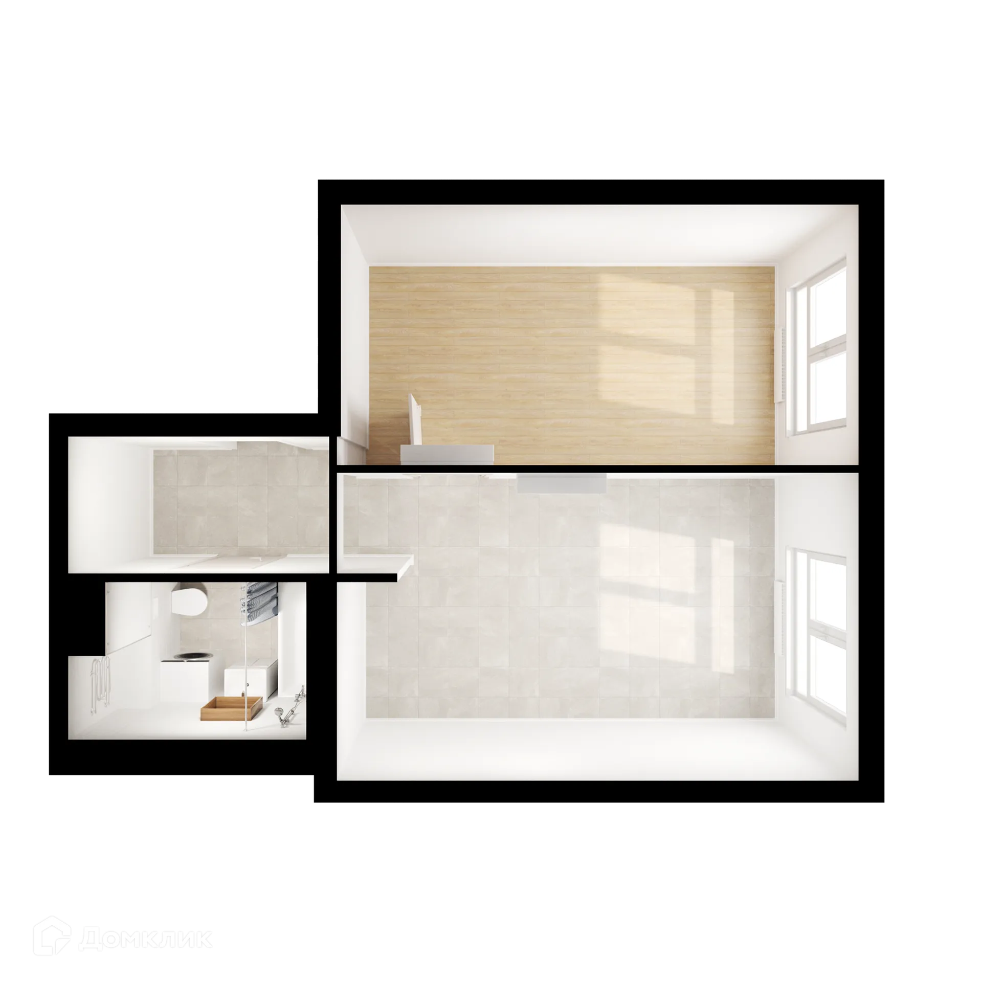 Планировка 1-комнатной квартиры 40.5 м² в ЖК Второй Нагатинский, г. Москва — фото 2