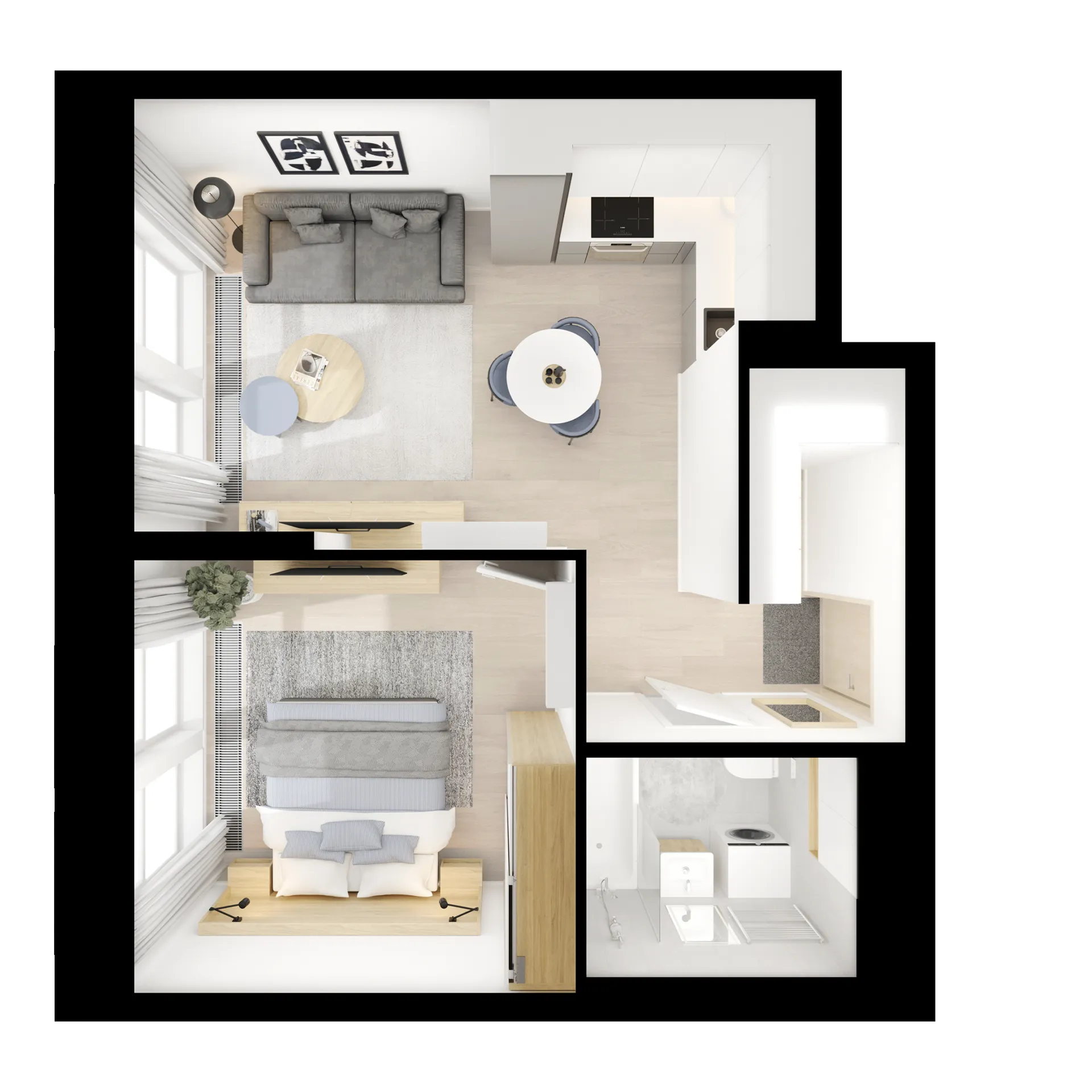 Планировка 1-комнатной квартиры 39.8 м² в «Кутузовский квартал», г. Москва — фото 2