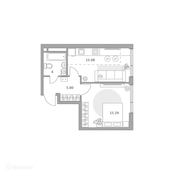 Планировка 1 комн. в «Нижегородская от Гранель»