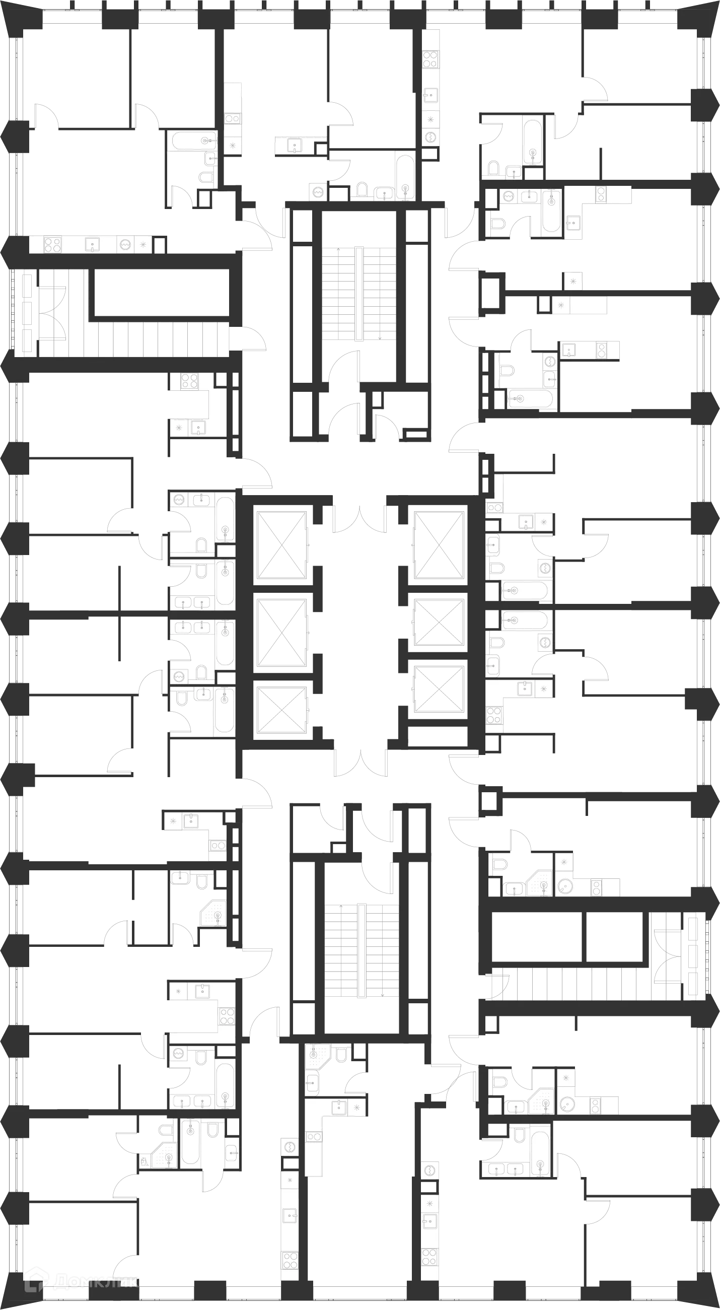 Планировка 2-комнатной квартиры 50.4 м² в ЖК Voice Towers (Войс Тауэрс), г. Москва — фото 2