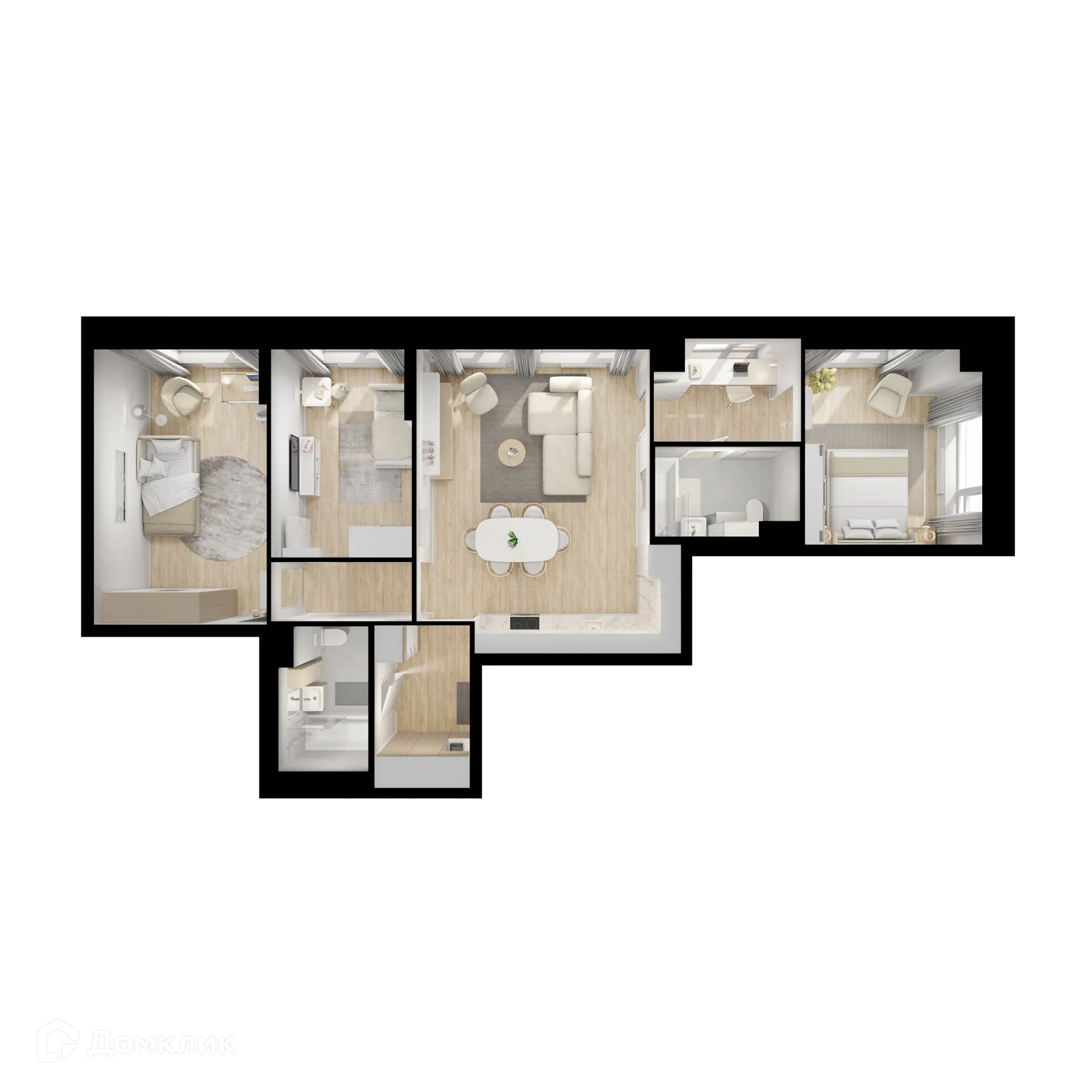 Планировка 3-комнатной квартиры 88.4 м² в ЖК Плеханова 11, г. Москва — фото 2