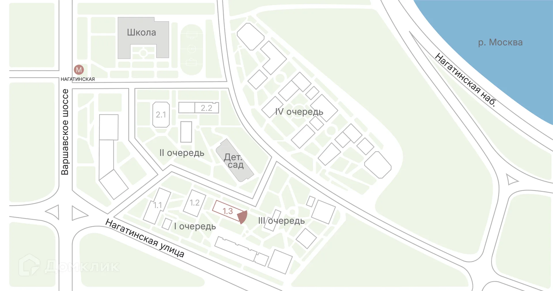 Планировка 2-комнатной квартиры 56.62 м² в ЖК «1-й Нагатинский», г. Москва — фото 2