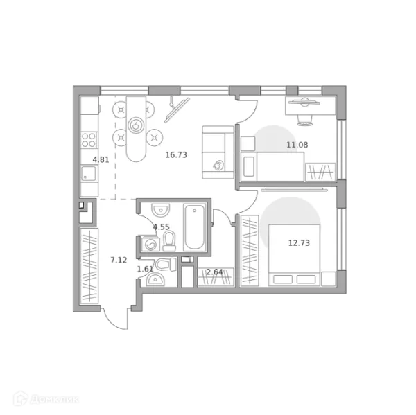 Планировка 3 комн. в ЖК BeLuck Коломенское (БеЛук Коломенское)