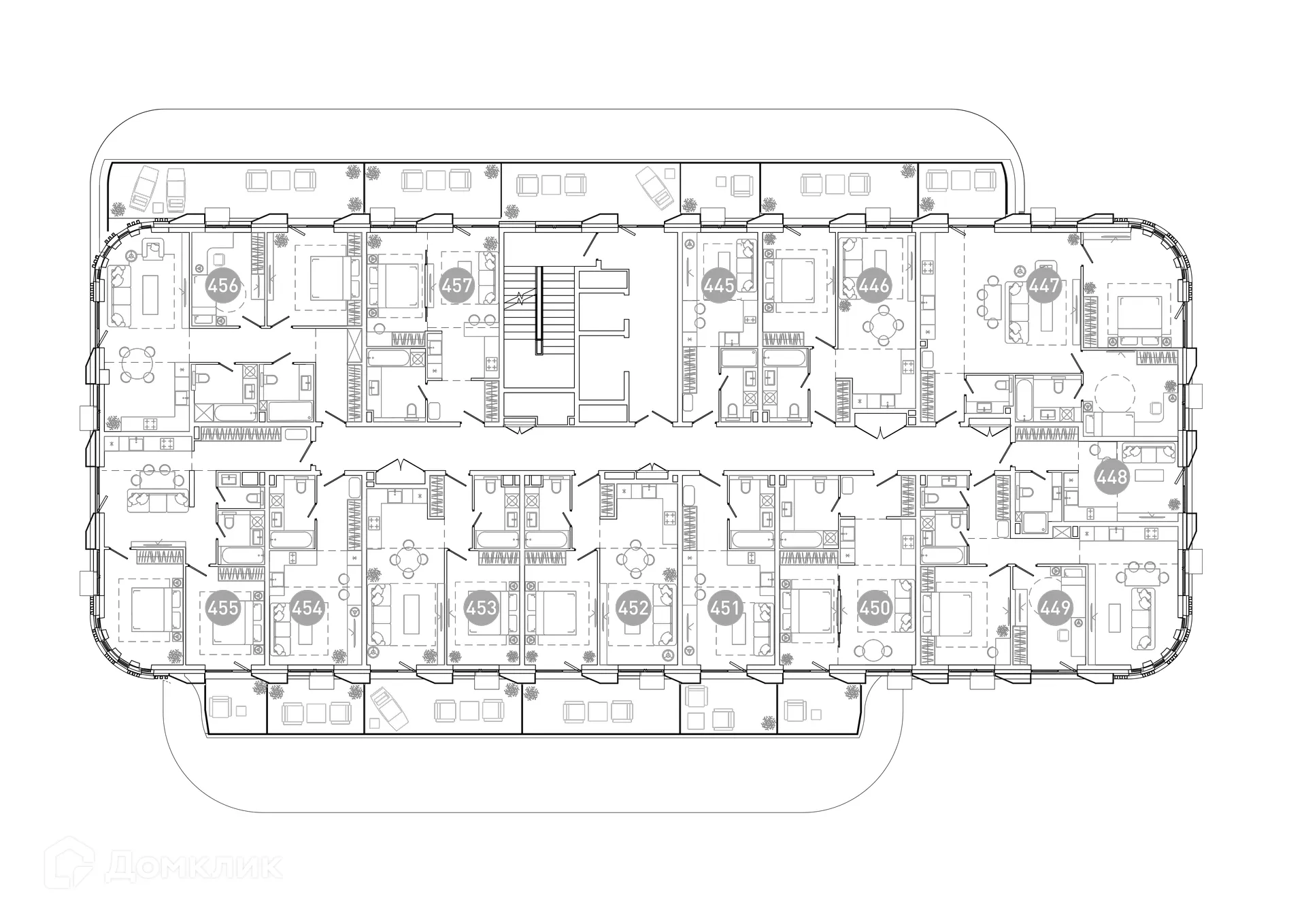 Планировка 3-комнатной квартиры 62.9 м² в ЖК UNO Соколиная гора, г. Москва — фото 3