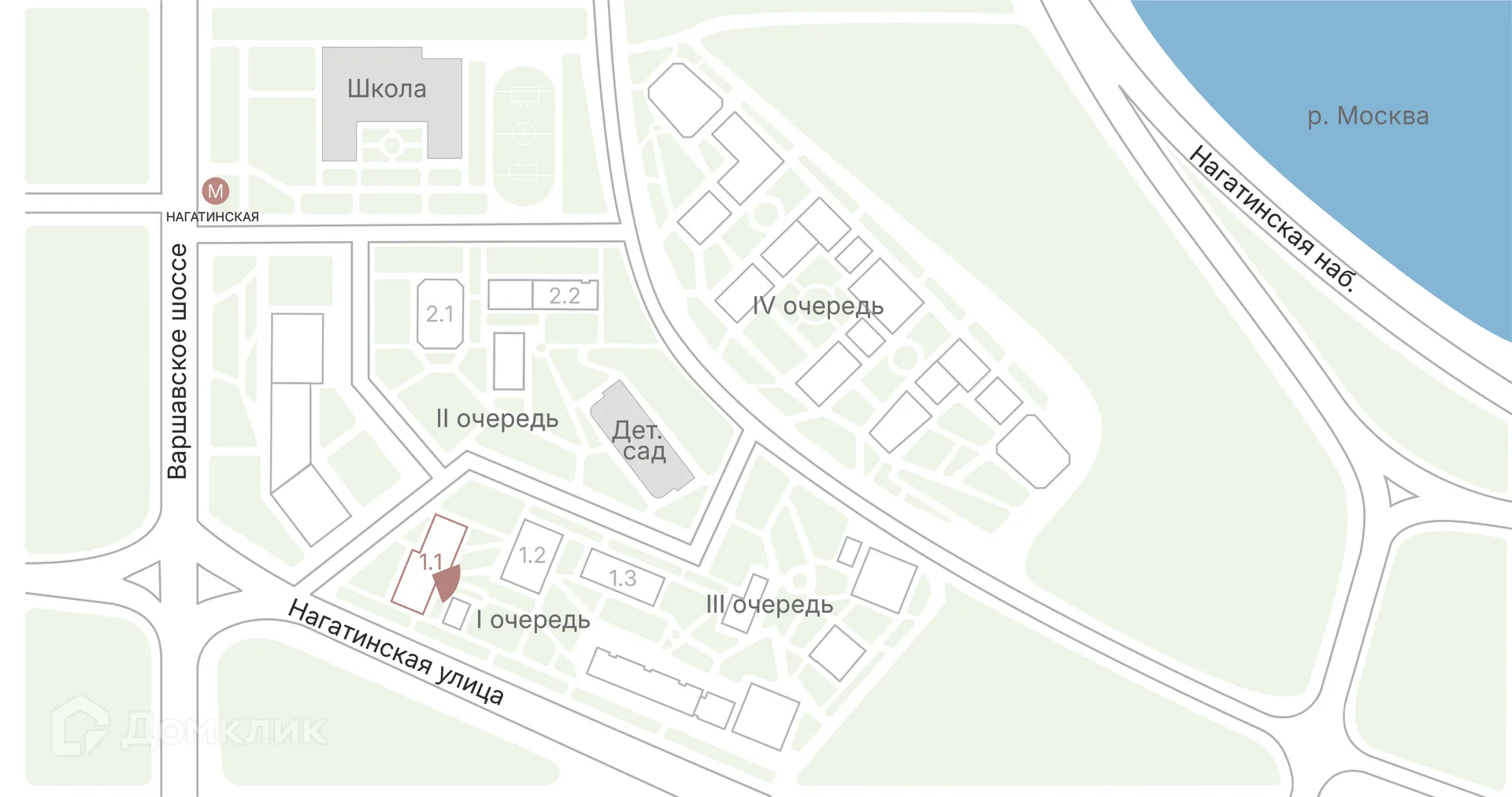 Планировка 2-комнатной квартиры 59.77 м² в ЖК «1-й Нагатинский», г. Москва — фото 2