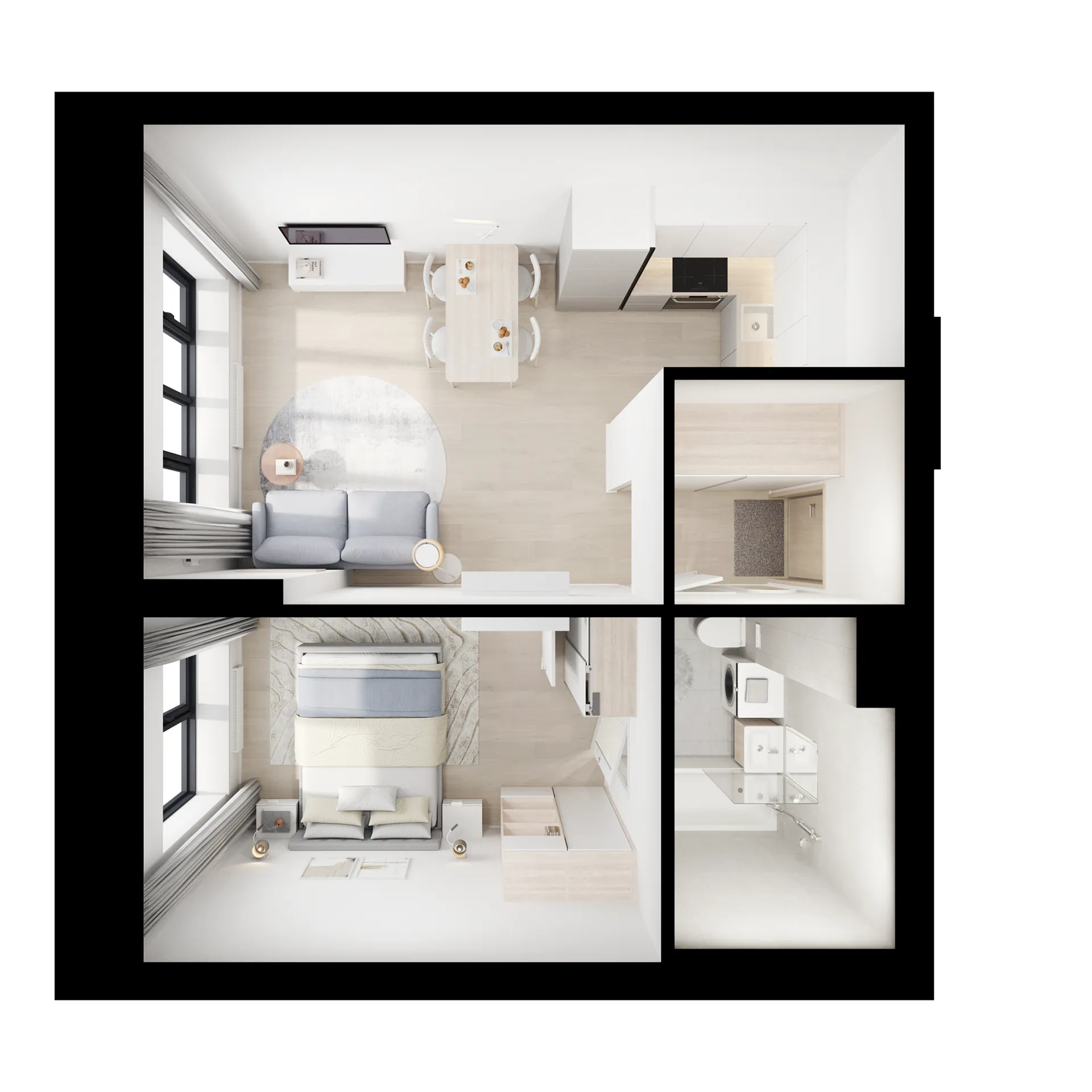 Планировка 1-комнатной квартиры 39.2 м² в «Кутузовский квартал», г. Москва — фото 2