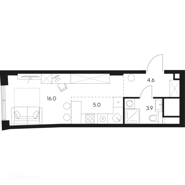 Планировка Студия в Нексус от Аквилон