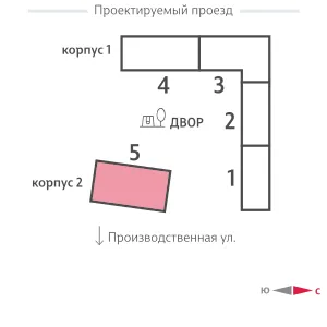 Планировка 2-комнатной квартиры 56.5 м² в ЖК "Лучи", г. Москва — фото 4