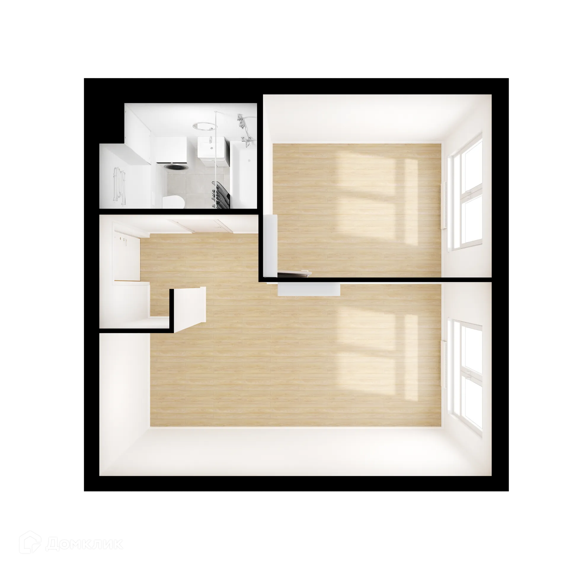 Планировка 1-комнатной квартиры 35.9 м² в ЖК Сигнальный 16, г. Москва — фото 2