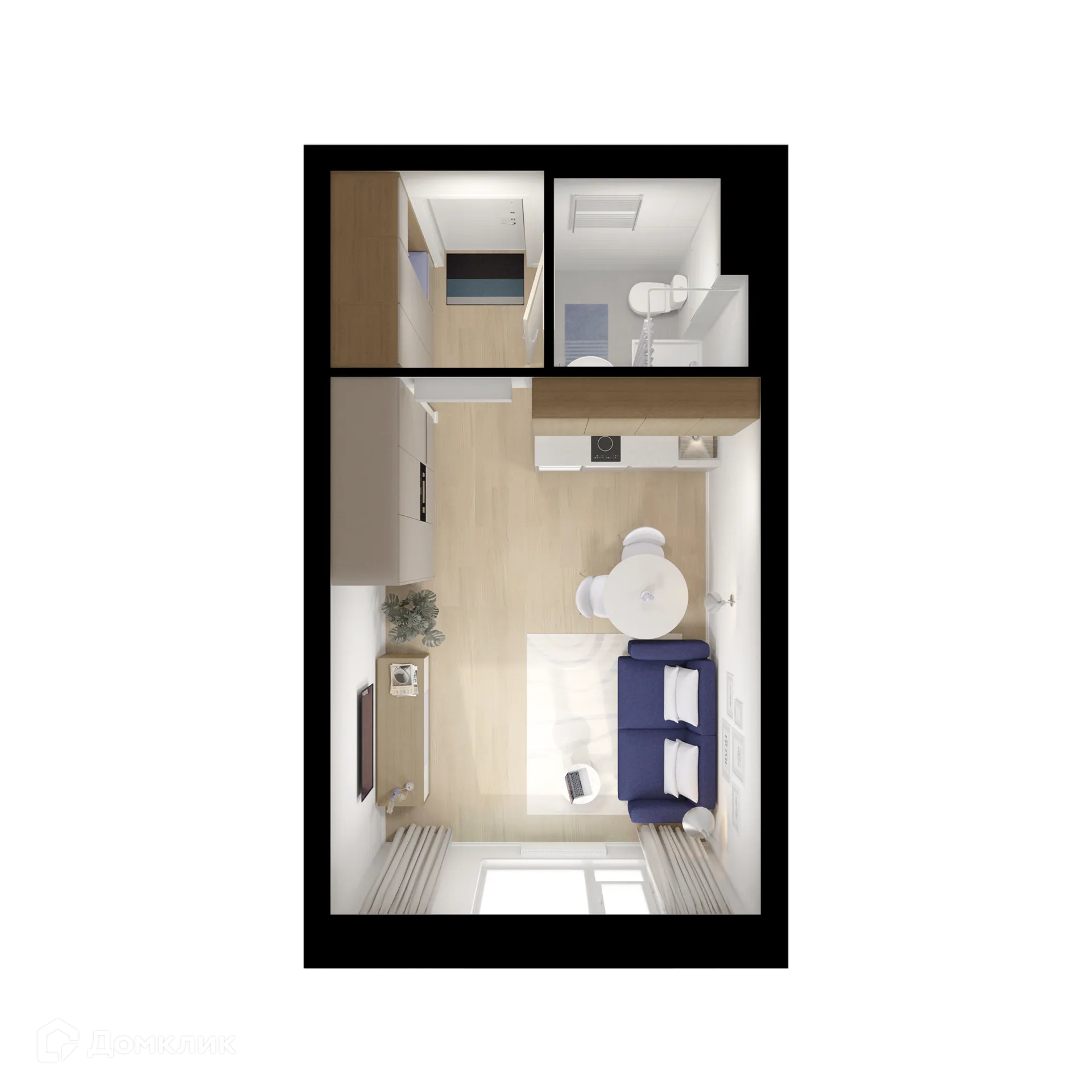 Планировка студии квартиры 24 м² в ЖК Саларьево парк, г. Москва — фото 2