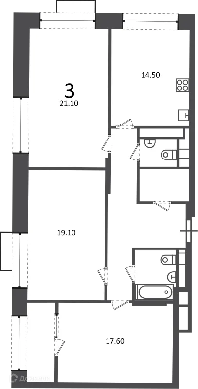 Квартира в Клинская ул., д. 2А (Московские кварталы)