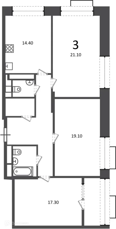 Квартира в Клинская ул., д. 2А (Московские кварталы)
