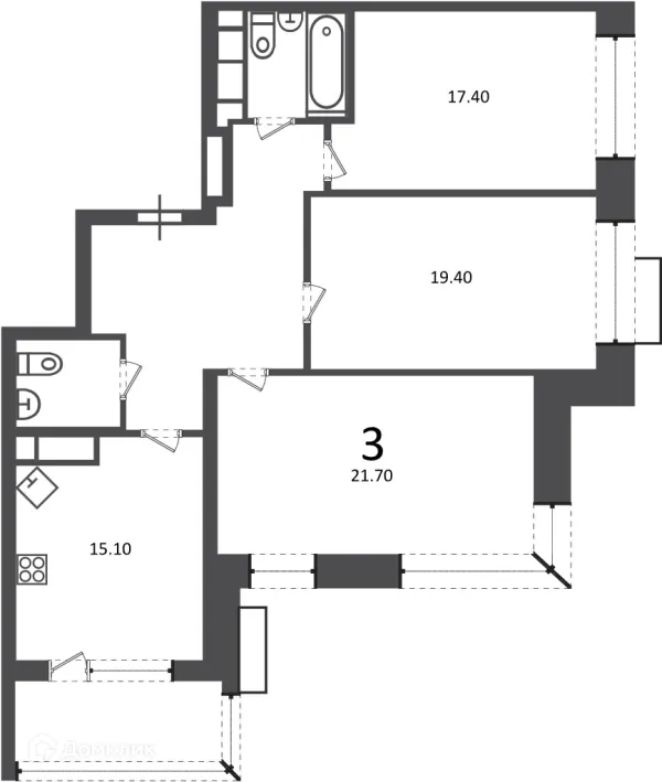 Квартира в Клинская ул., д. 2А (Московские кварталы)