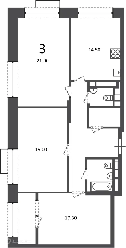 Квартира в Клинская ул., д. 2А (Московские кварталы)