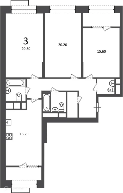 Квартира в Клинская ул., д. 2А (Московские кварталы)