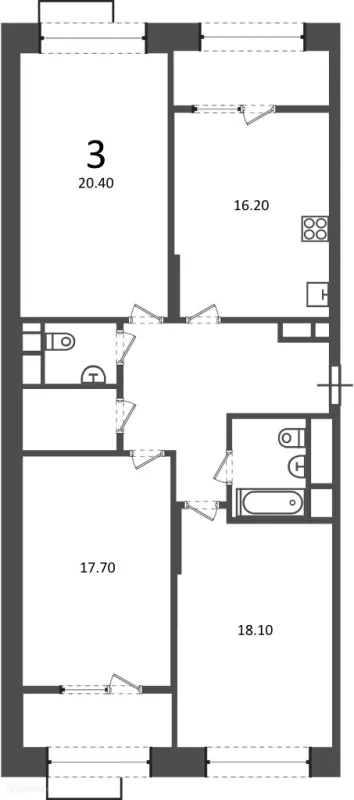 Квартира в Клинская ул., д. 2А (Московские кварталы)