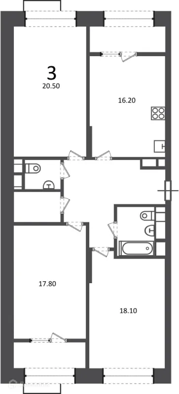Квартира в Клинская ул., д. 2А (Московские кварталы)