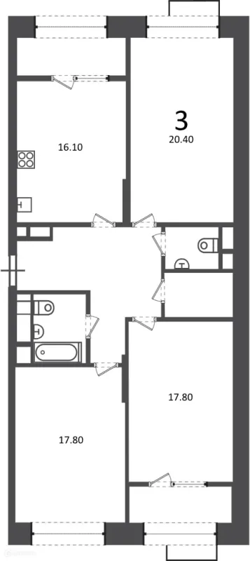 Квартира в Клинская ул., д. 2А (Московские кварталы)