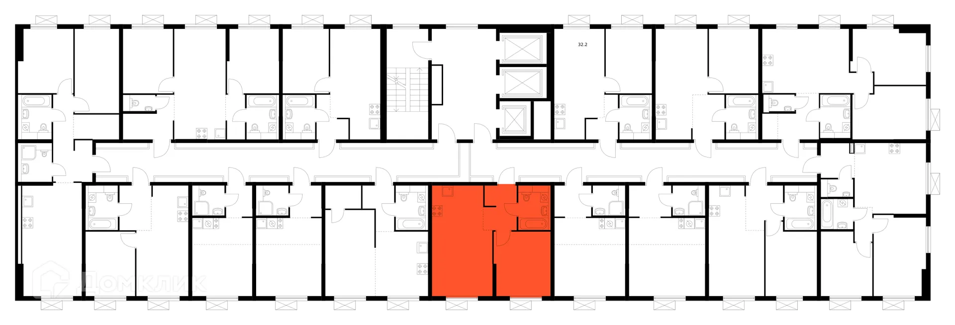 Планировка 1-комнатной квартиры 39.2 м² в ЖК Люблинский парк, г. Москва — фото 3