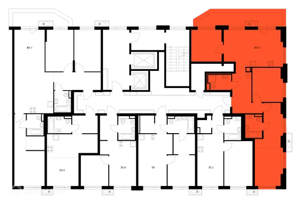 3 комн. в ЖК Зелёный парк