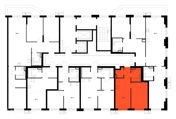 1 комн. в ЖК Зелёный парк