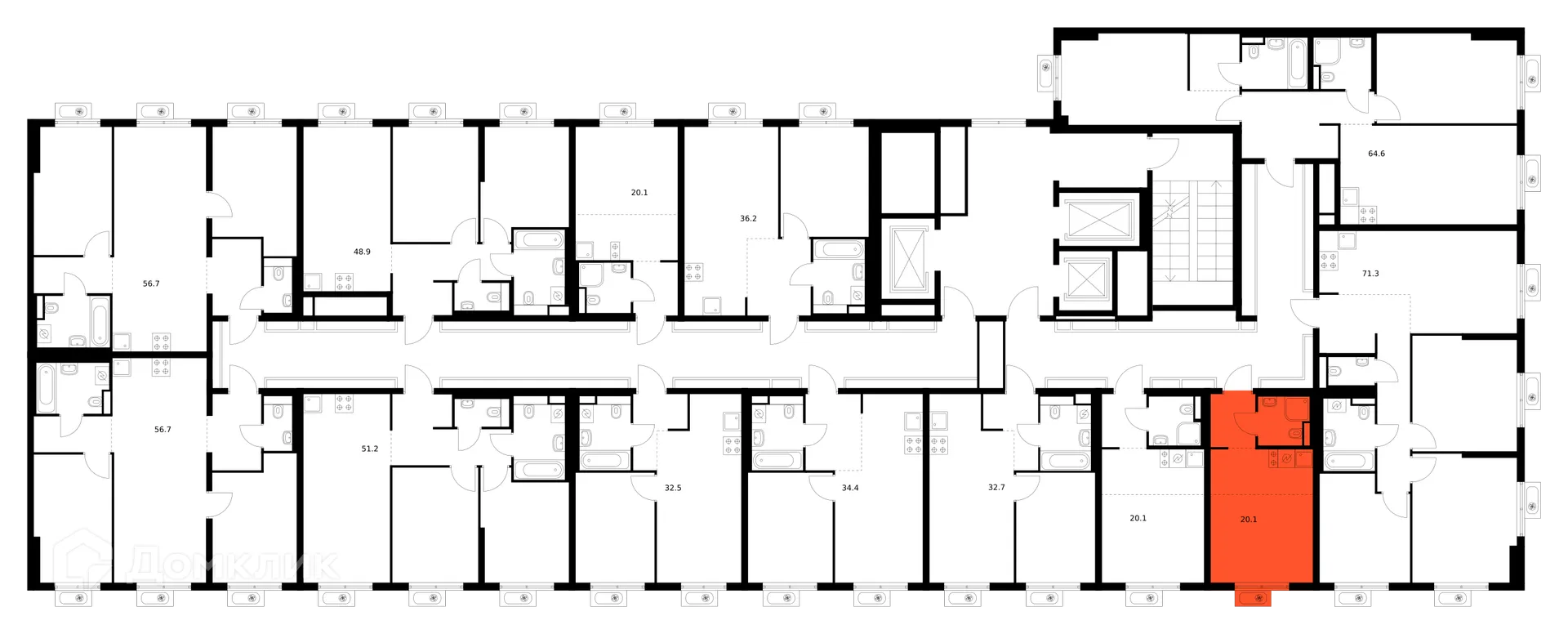 Планировка студии квартиры 20.1 м² в «Митинский лес», г. Москва — фото 2