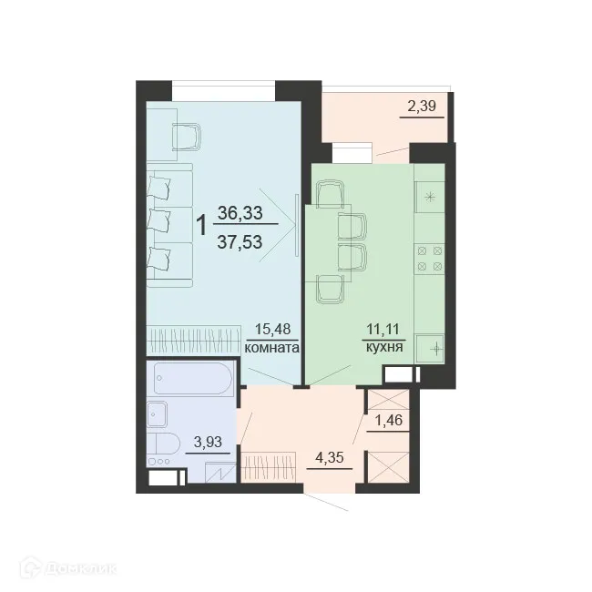 Фото квартиры в ЖК ЖД Чехов