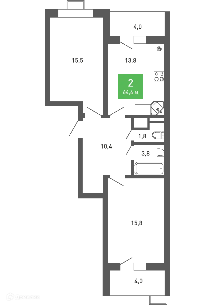 Фото квартиры в ЖК Ключи-клаб