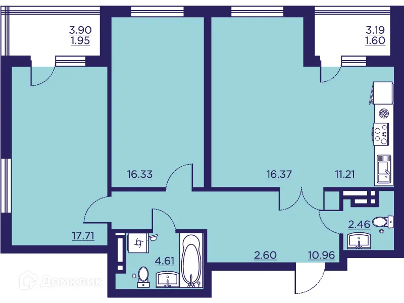 Фото квартиры в ЖК Городские Сады
