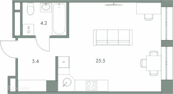 Квартира в ЖК Эко-квартал "Долина Ручьев"