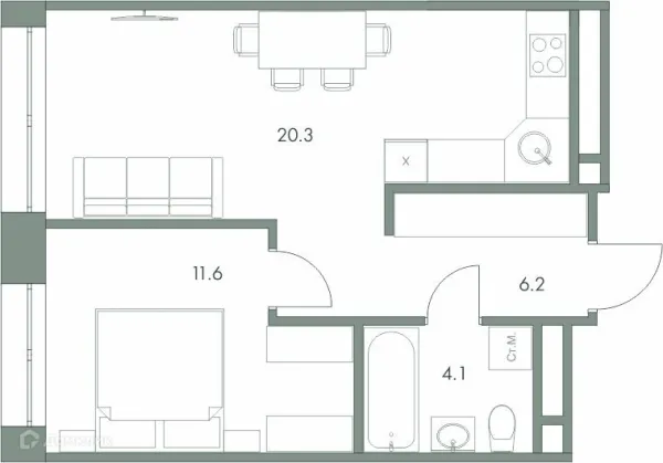 Квартира в ЖК Эко-квартал "Долина Ручьев"