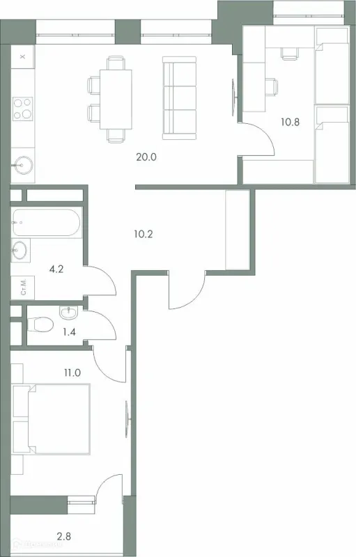 Квартира в ЖК Эко-квартал "Долина Ручьев"
