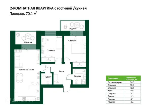 Квартира в ЖК "Ключи"
