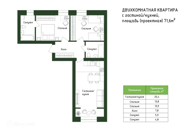 Квартира в Жилой дом "Знаменский"