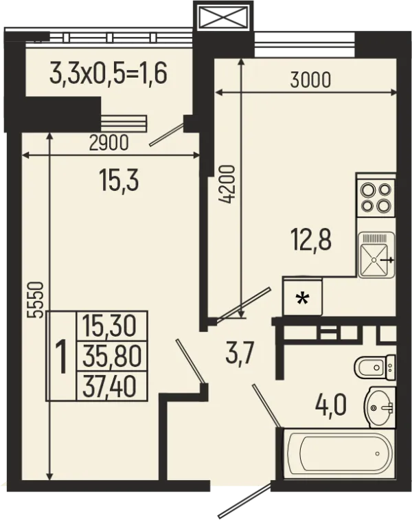 Квартира в ЖК Звёзды