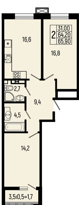 Квартира в ЖК Звёзды