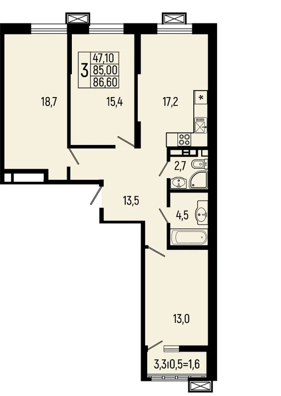 Квартира в ЖК Звёзды