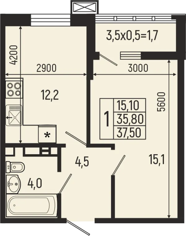 Квартира в ЖК Звёзды