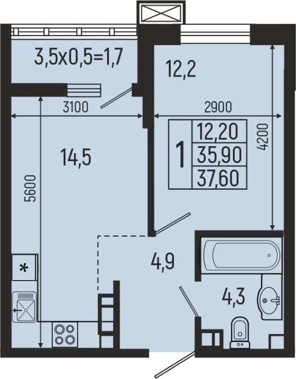 Квартира в ЖК Звёзды