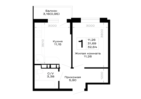 Квартира в Горные высоты