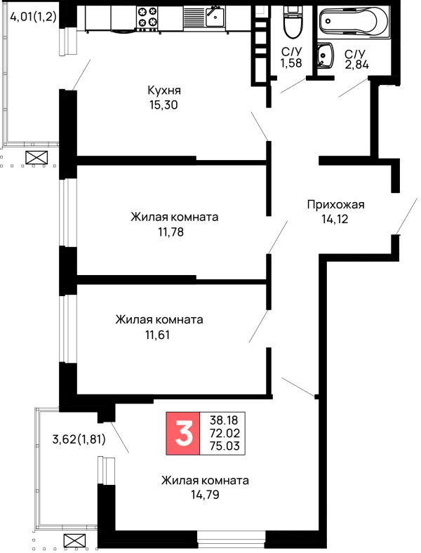 Квартира в ЖК Долина