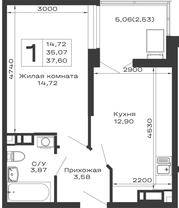 Квартира в ЖК Долина
