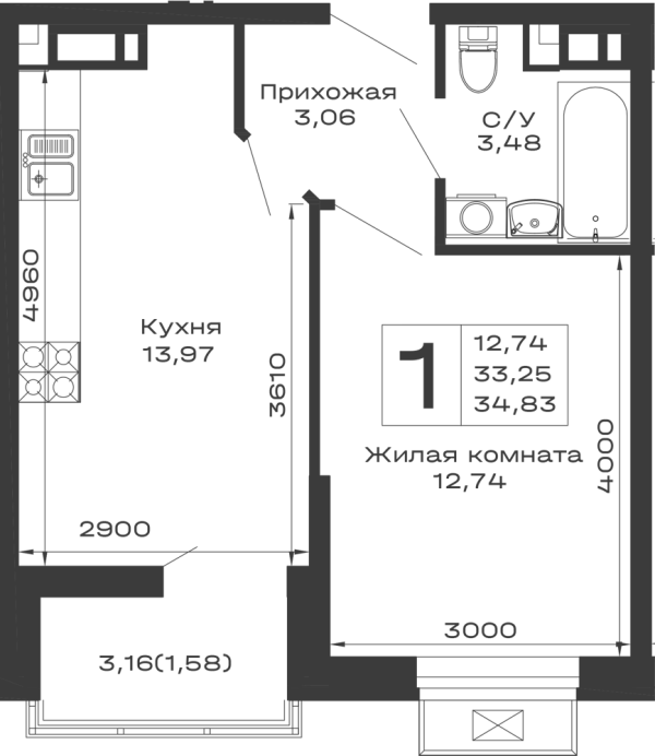 Квартира в ЖК Долина